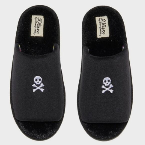 Dearfoam Skull & Bones slippers New - Picture 1 of 3